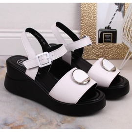 Sandalias con cuña de piel Filippo W DS4411 blanco 2