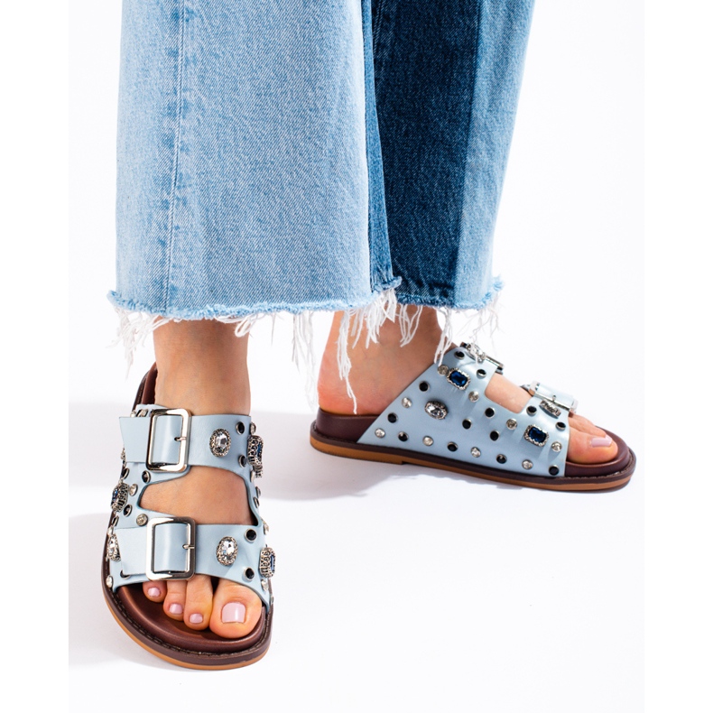 Seastar Chanclas de moda con cristales. azul 1