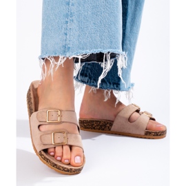 Goodin Zapatillas cómodas con hebillas beige 1 Goodin Zapatillas cómodas con hebillas beige 1