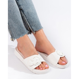 Chanclas shelovet blancas con hebilla blanco 2