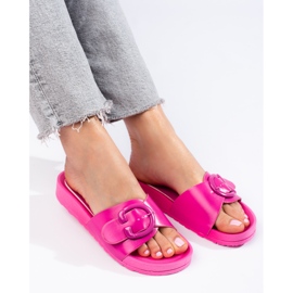 Chanclas Shelovet rosas con hebilla rosado 1