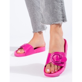 Chanclas Shelovet rosas con hebilla rosado 2