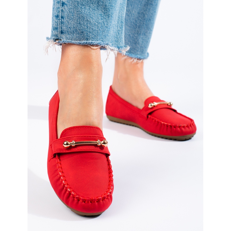 Mocasines rojos de mujer Shelovet 2