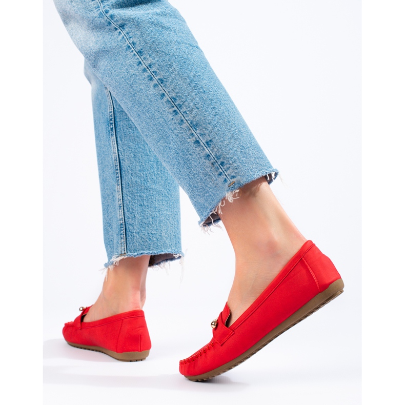 Mocasines rojos de mujer Shelovet 1