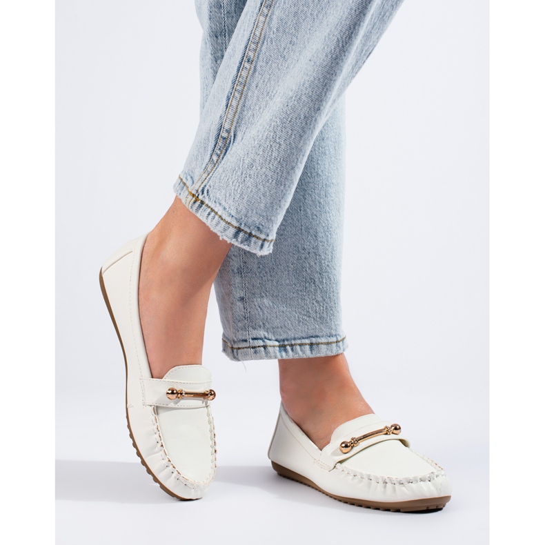 Mocasines mujer Shelovet clásico blanco 2