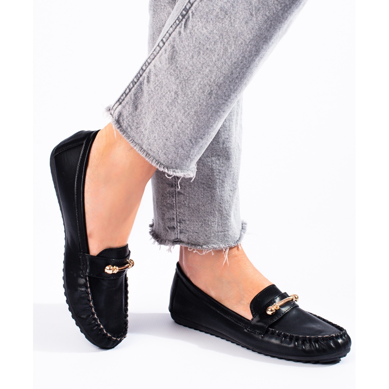Mocasines negros de mujer Shelovet 1