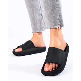 Pantuflas Shelovet negras para mujer negro 2