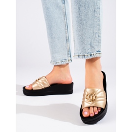 W. Potocki Chanclas de cuña doradas para mujer de Potocki dorado 3
