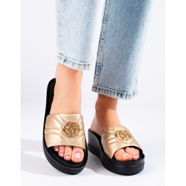 W. Potocki Chanclas de cuña doradas para mujer de Potocki dorado 1