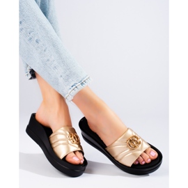 W. Potocki Chanclas de cuña doradas para mujer de Potocki dorado 2