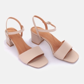 Marco Shoes Sandalias tacón medio beige 4
