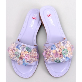 Seastar Estrada Pantuflas moradas con piedras de colores púrpura 1