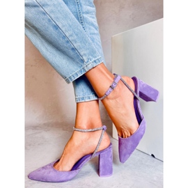 Zapatos de tacón abierto de Esten Purple violeta 3