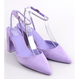 Zapatos de tacón abierto de Esten Purple púrpura 1