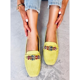 Mocasines Davitian Green con pedrería verde 3