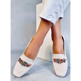Mocasines Davitian Beige strass 4