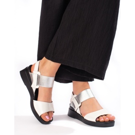 W. Potocki Sandalias blancas sin cordones de Potocki blanco plata 1