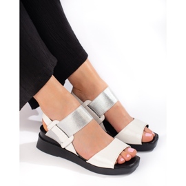 W. Potocki Sandalias blancas sin cordones de Potocki blanco plata 3