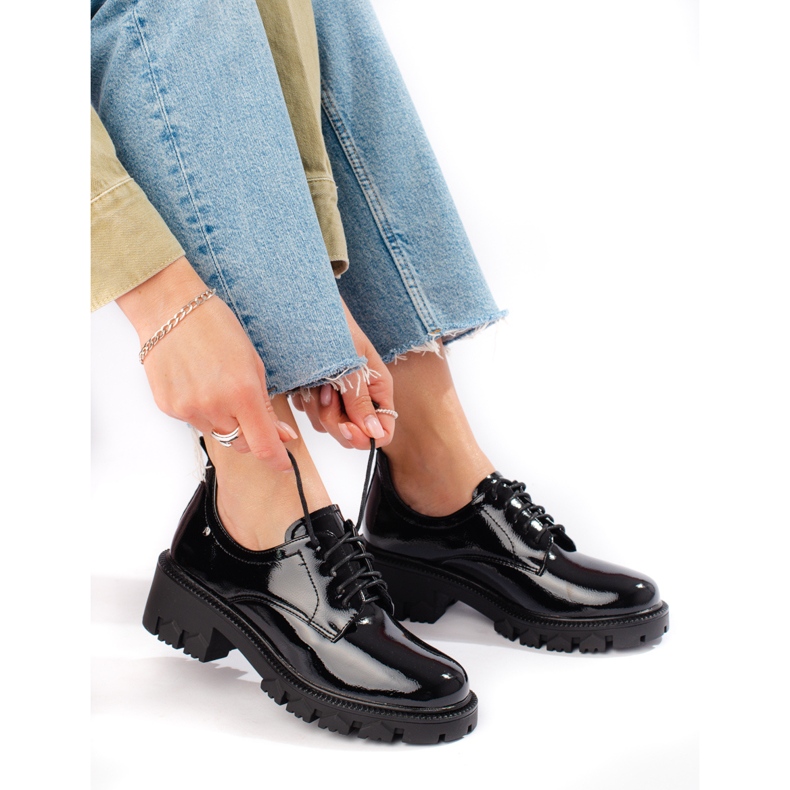 W. Potocki Zapatos de mujer lacados con cordones Potocki negro 1 W. Potocki Zapatos de mujer lacados con cordones Potocki negro 1