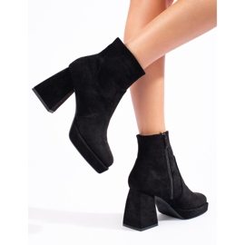 Botines de mujer con tacón ancho, negro 1