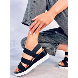 Cregger Sandalias cuña negras negro 4