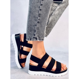 Cregger Sandalias cuña negras negro 3