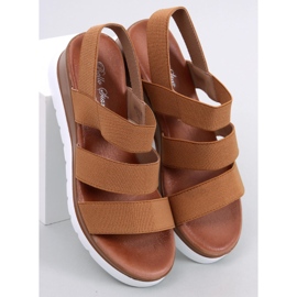 Sandalias Cregger camel con cuña marrón 1