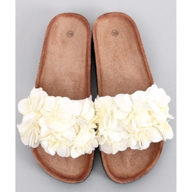 Babuchas de corcho con flores Brice White blanco 1