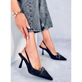 Zapatos de tacón abierto negros Hannah 4