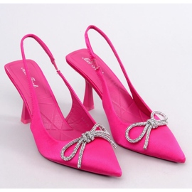 Zapatos de tacón abierto fucsia Hannah rosado 1