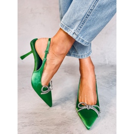 Zapatos de tacón abierto Hannah Green verde 5