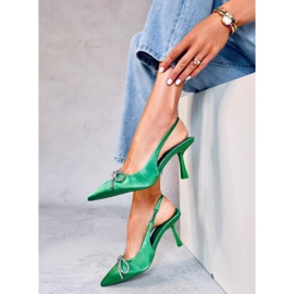Zapatos de tacón abierto Hannah Green verde 3