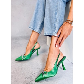 Zapatos de tacón abierto Hannah Green verde 2