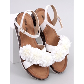 Sandalias con cuña de flores de Hahn White blanco 1 Sandalias con cuña de flores de Hahn White blanco 1