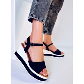 Dirado Sandalias cuña negras negro 3