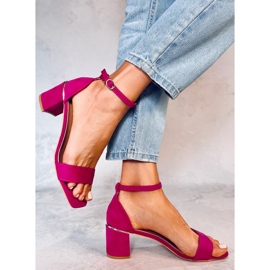 Sandalias tacón bajo Rocco Fucsia rosado 3