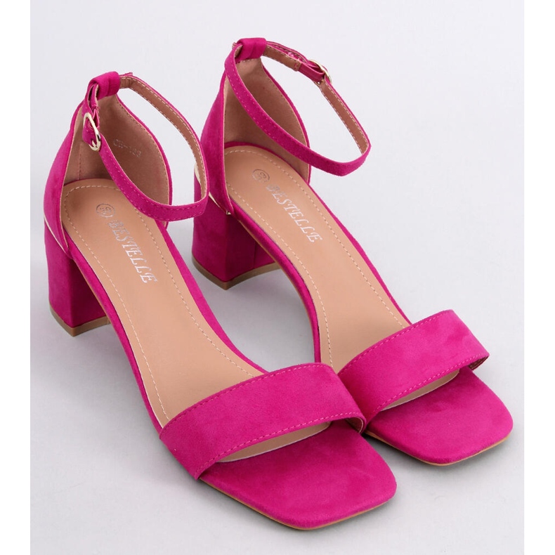 Sandalias tacón bajo Rocco Fucsia rosa 1
