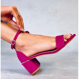 Sandalias tacón bajo Rocco Fucsia rosado 5