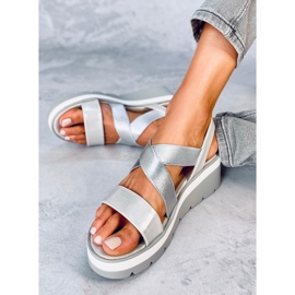 Sandalias plateadas con cuña Sethi plata 3