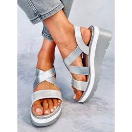 Sandalias plateadas con cuña Sethi plata 5