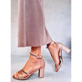 Sandalias de tacón Angelina Champán dorado 2
