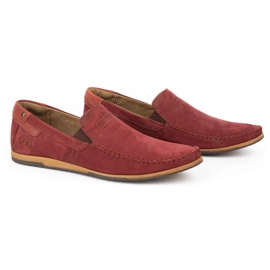 KOMODO Mocasines hombre piel 876 burdeos rojo 2