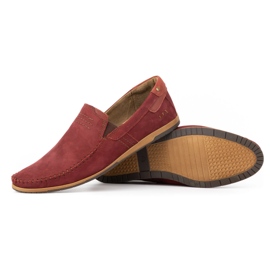 KOMODO Mocasines hombre piel 876 burdeos rojo 3
