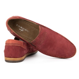 KOMODO Mocasines hombre piel 876 burdeos rojo 4