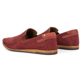 KOMODO Mocasines hombre piel 876 burdeos rojo 5
