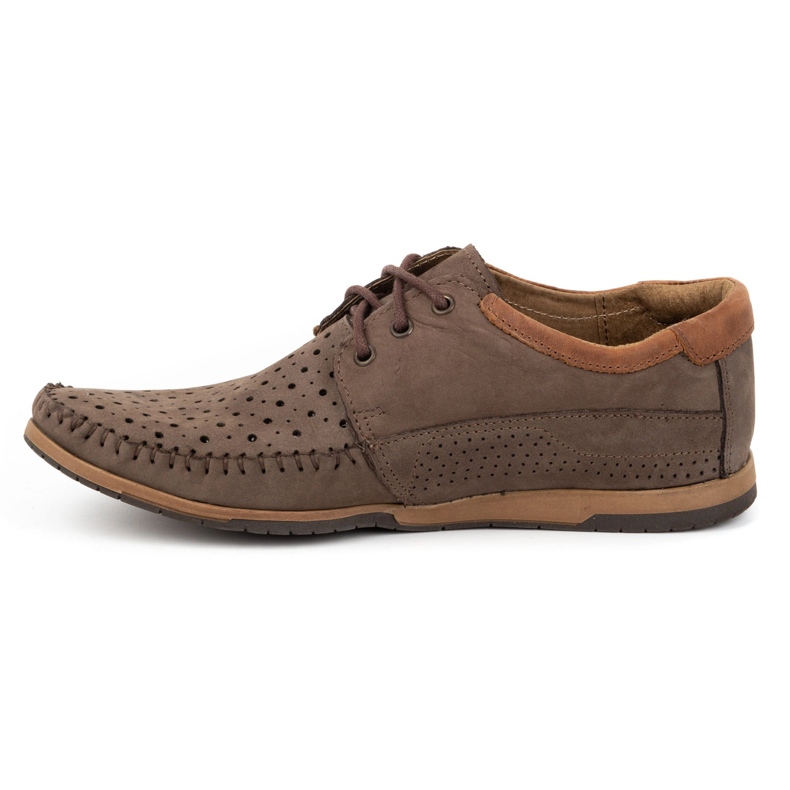KOMODO Zapatos hombre, mocasines de piel 875 marrón verano 1