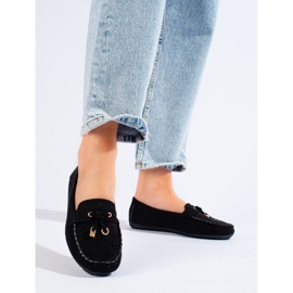 Mocasines de mujer en ante negro de Shelovet 1