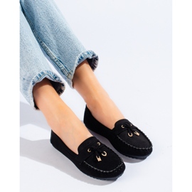 Mocasines de mujer en ante negro de Shelovet 2