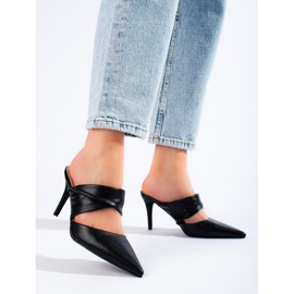 Sandalias negras tacón stiletto Shelovet negro 2