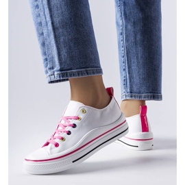Zapatillas con plataforma blancas y rosas de Bois blanco 1